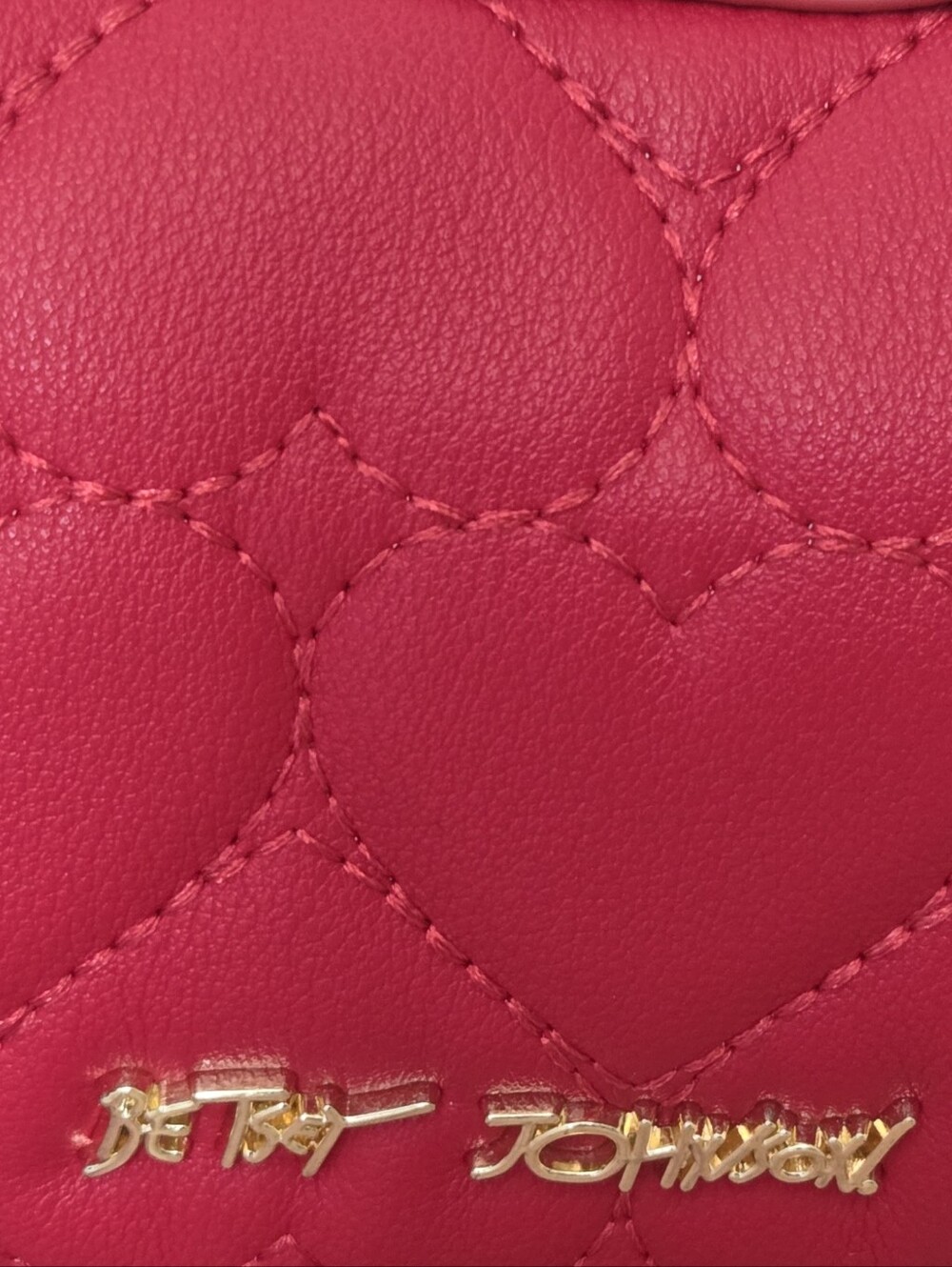 Betsey Johnson Red Quilted Heart Pom-Pom Shoulder Bag - Picture 12 of 16